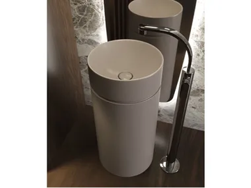MONOTWIN SLIM - Freestanding round ceramic washbasin by Ceramica Flaminia - view 2